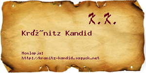 Kránitz Kandid névjegykártya
